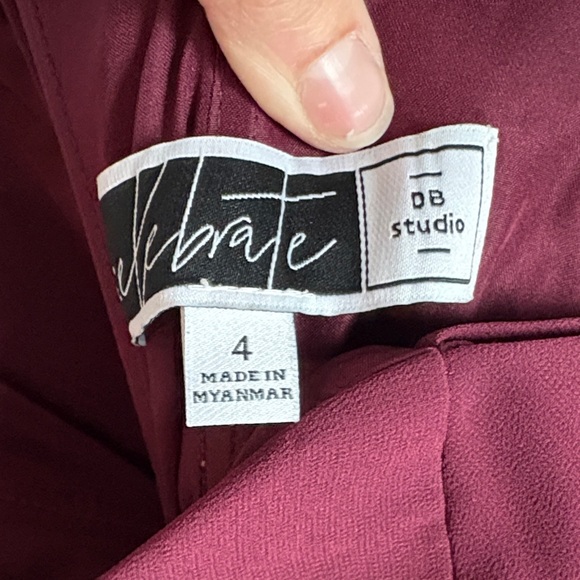 David’s Bridal multi way bridal dress color wine - Picture 2 of 5